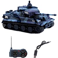 YouCute Mini RC Tank con Cable Cargador USB Control Remoto Tanque Panzer 1:72 German Tiger I con Sonido